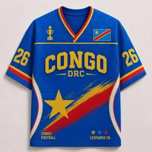 Custom Leopards Congo DR Soccer Jersey, Adult Kid Pet Football Shirt: DR Congo Football Fan Shirt, Match 26 Game Day Tee, DR Congo Jersey