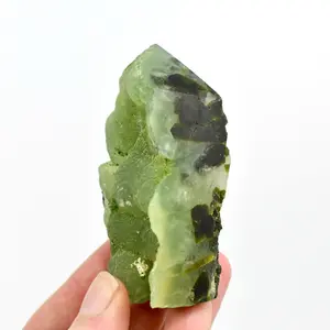 3in 147g Botryoidal Prehnite Epidote Crystal Tower, Namibia