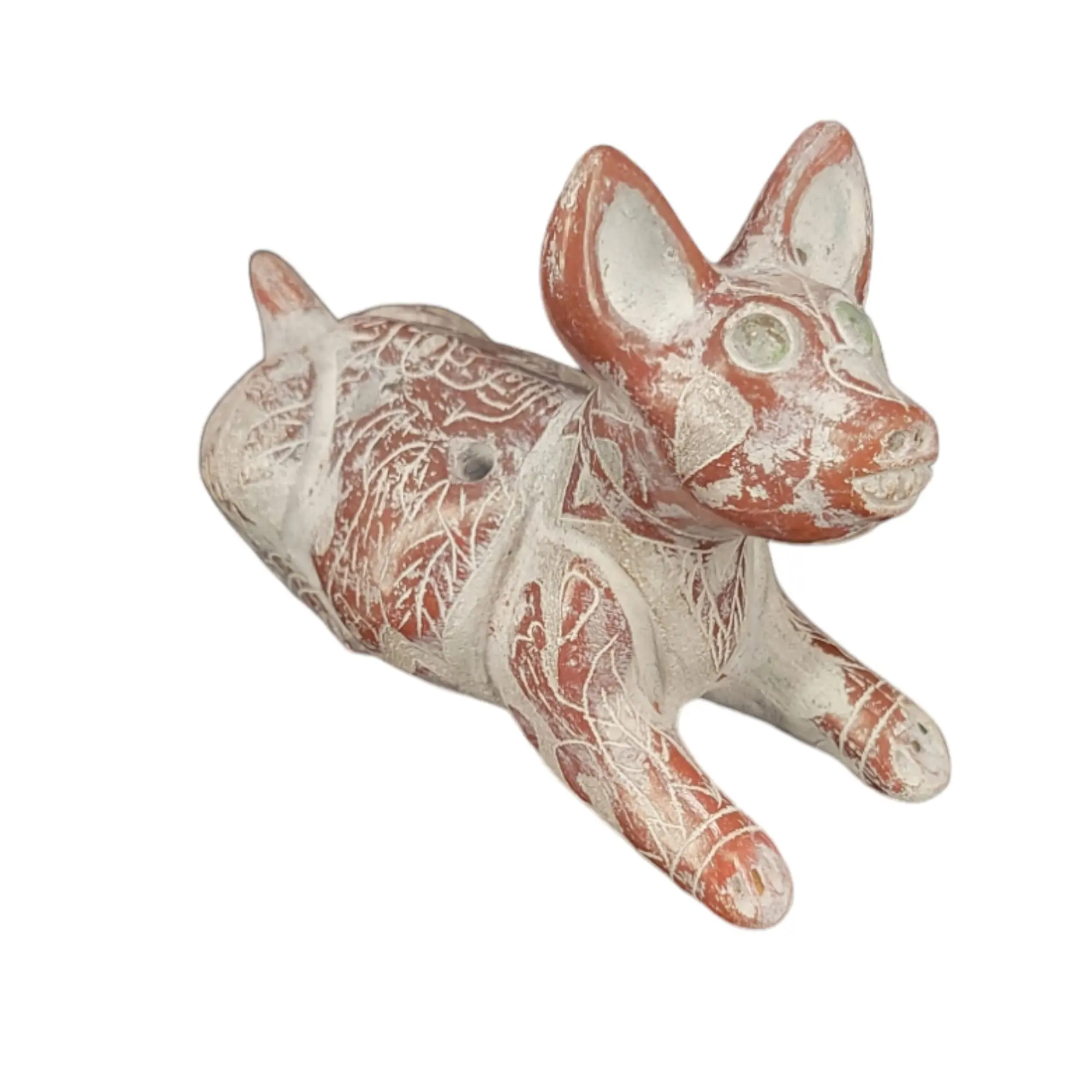 Xoloitzcuintli Flute, Aztec Dog Flute, Handcrafted Clay Instrument with Aztec Motifs