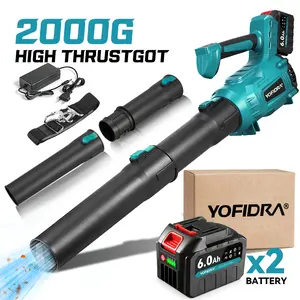 YOFIDRA Cordless Leaf Blower 600 CFM 120 MPH, 5-Speed Brushless Electric Blower with Dual 6.0Ah Batteries & Fast Charger, Long Run Time for Lawn, Yard, Leaves, Snow & Garage Cleaning Powerful Airflow Durable Build