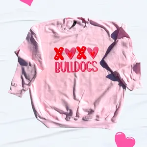 XOXO Bulldogs Sweatshirt for Women - Pullover, Comfortable Fit, Ideal for Casual Wear - Womenswear
