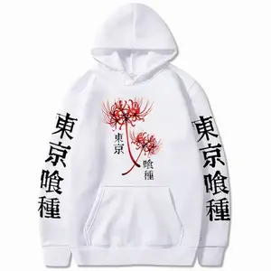 Autumn New Anime Ghoul Spider Lily Printed Top Men's and Women's Large Hooded Sportswear Harajuku Streetwear Neutral Hoodie 7RL