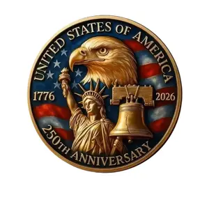 USA 250 Years Celebration Challenge Coins – 1776–2026 American Commemorative Coins, Patriotic Collectible Gift for History Lovers