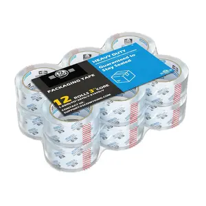 Heavy Duty Packing Tape Refills 12 Pack, 2.7 Mil Clear Packaging Tape, 1.88" x 68 Yards, Compatible with Standard Tape Dispenser, No  Quiet Unwind for Moving Shipping Sealing Boxes