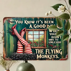 Aluminum Wizard of Oz Vintage Flying Monkey Wall Art Set Outdoor Patio Decor Inspired Home Aluminum Sculpture