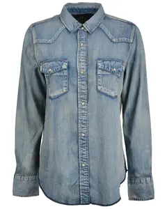 Sts Ranchwear By Carroll Women's Claira Denim Long Sleeve Pearl Snap Western - Sts9870