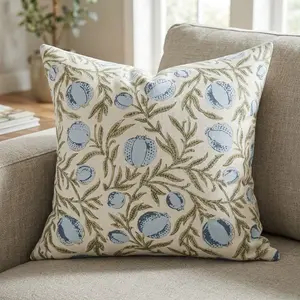 Autumn Floral Pillow Cover, Single-Sided Printed Cushion Case, Decorative Home Accessory for Living Room & Bedroom