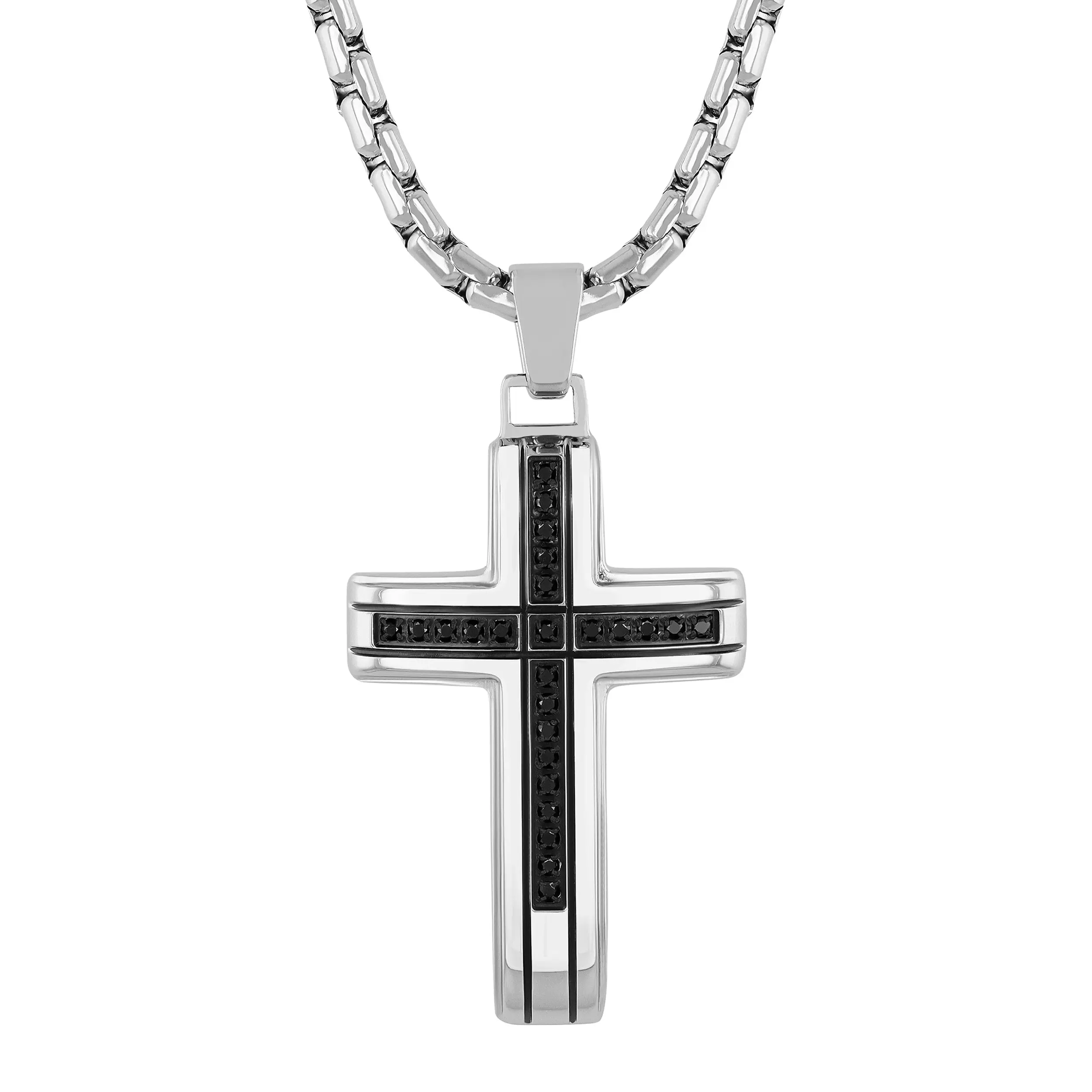 1/4CTW BLACK DIAMOND CROSS PENDANT