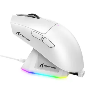 ATTACK SHARK X11 Lightweight Wireless Gaming Mouse with RGB Charging Dock,Tri-Mode-2.4G/USB-C Wired/BT,22K DPI,PAW3311 Optical Sensor,HUYU Switch, 5 programmable Buttons for PC/Mac