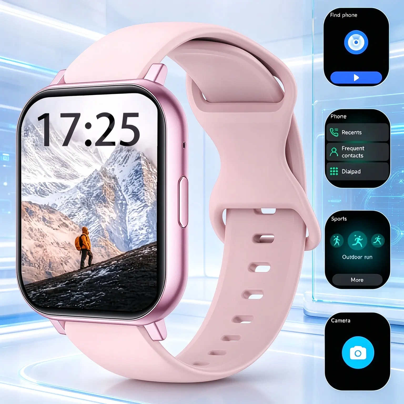 2026 latest model unisex smartwatches with built-in support for wireless call answering and dialing, featuring a 2.01-inch HD touchscreen, fitness tracking, multiple sport modes, and customizable watch faces; compatible with Android and iOS systems—ideal