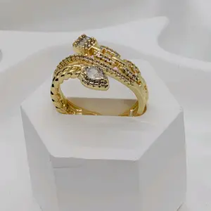 Fashionl Ring for wonem the Gold Plated .Open size perfect Present Mothers Day.
