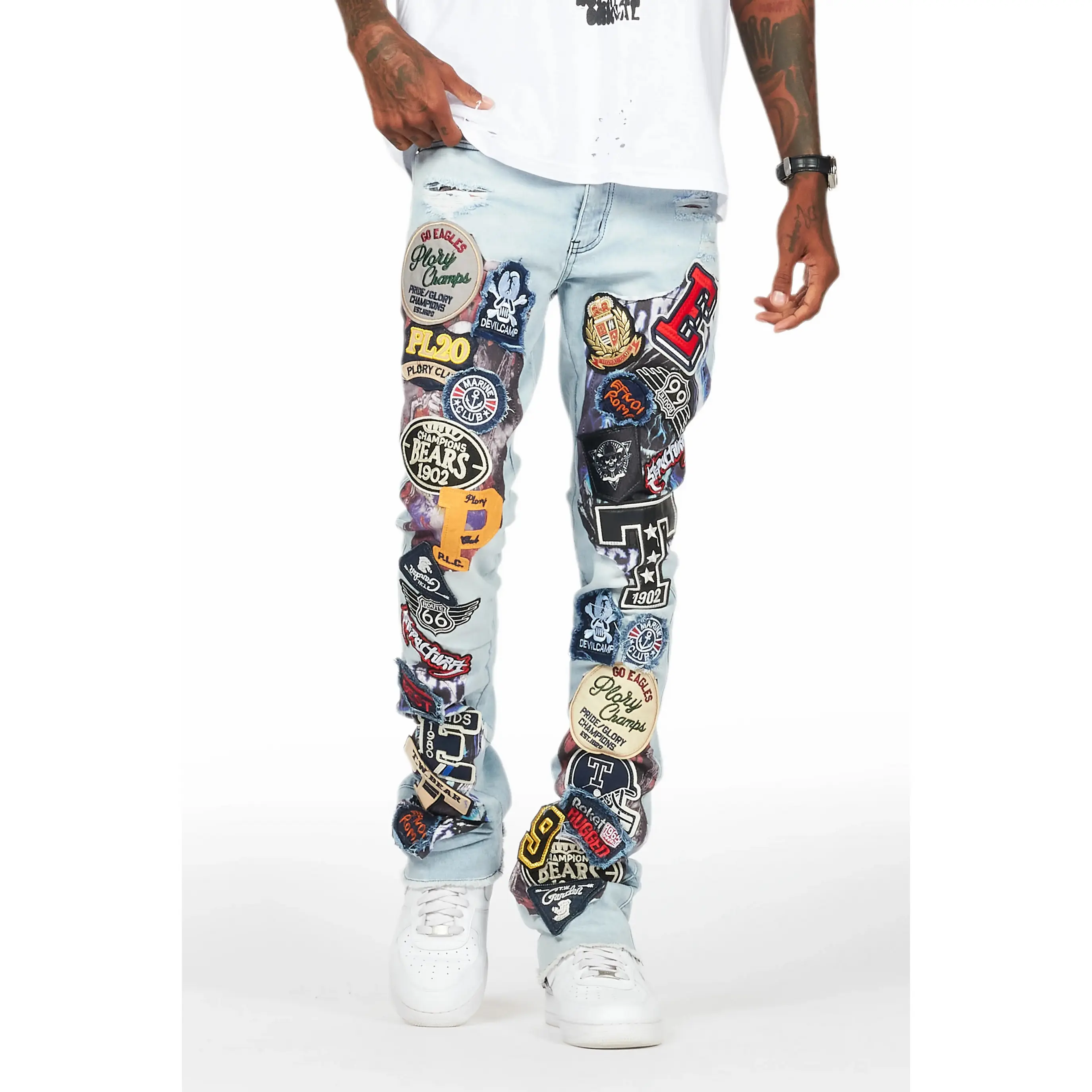 Espen Blue Stacked Flare Jean