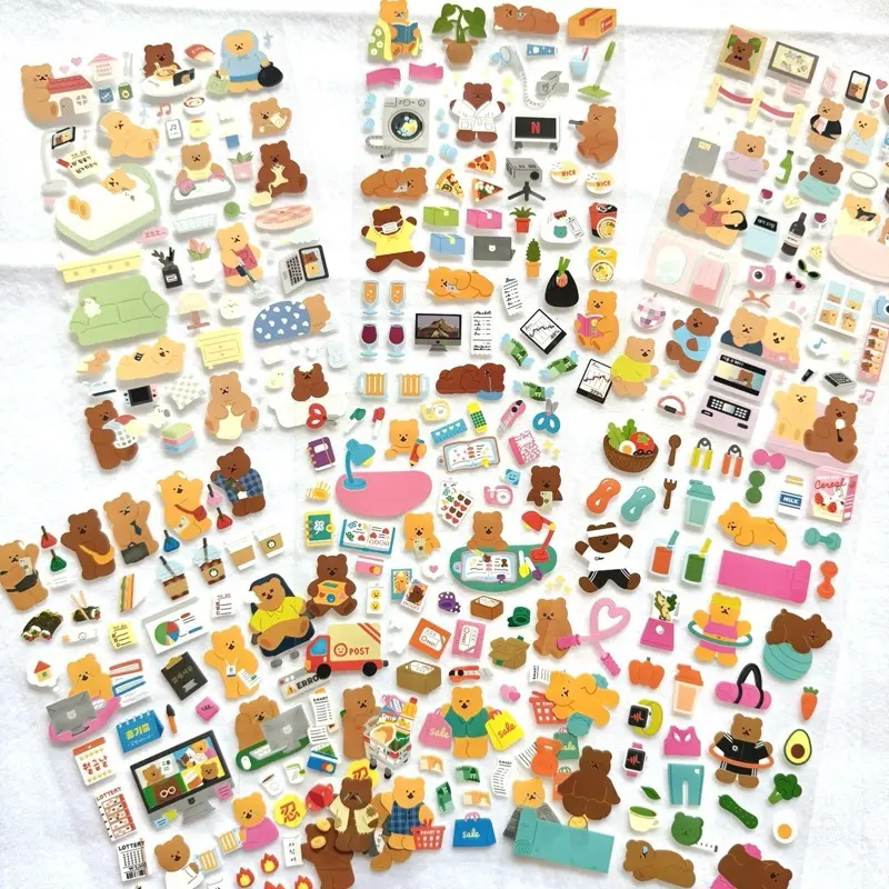 bears doing things stickers / bear deco sticker sheets