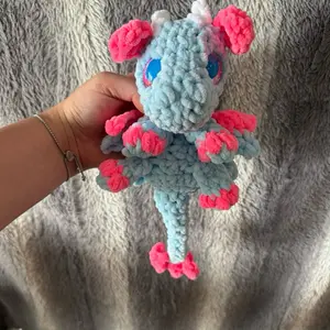Crochet Cotton Candy Dragon Snuggler Crochet Plushie