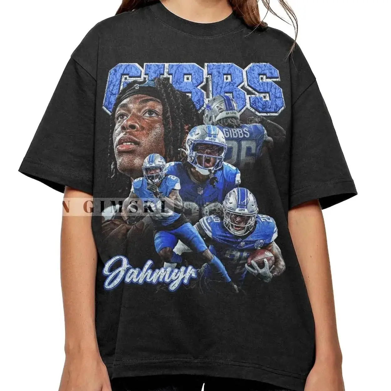 Jahmyr Gibbs T Shirt, Vintage Bootleg Graphic Tee Gibbs T-shirt, Retro  Women And Man Unisex