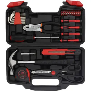 39-  Tool Kit, Basic Household Tool Set with Portable Storage Box, -in- Repair Tools for Apartment, , Dorm, DIY, Housewarming