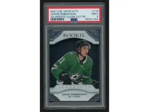 2021 Upper Deck Artifacts 2020-21 Update Clear Cut Rookies Jason Robertson #170 PSA 9