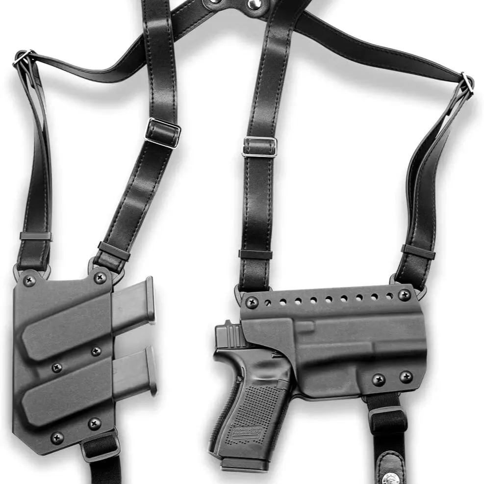 Gun&Flower Shoulder Holster For G19Gen6,G17/G19/G22/G23/G26/G34 Gen 3-5,G19X/G44/G45，G31/G32/G27/G33 Gen 3-4,Double Stack Mag, Right Hand,dealsforuyouday, competition,dealsforyoudays