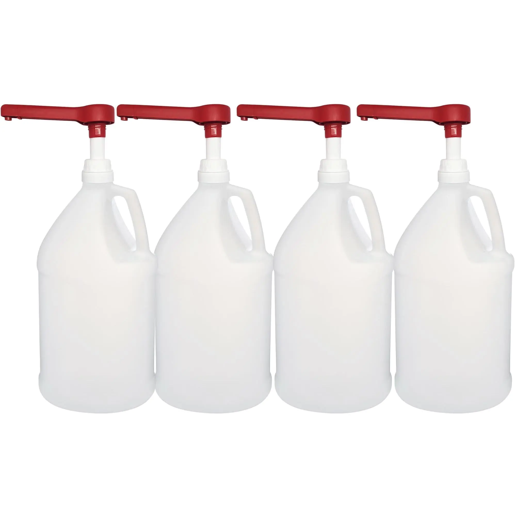 1 Gallon HDPE Plastic Jug with Pump Dispenser Made in USA - Pack of 4