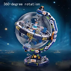 1000pcs Assembly Building Blocks, High Difficulty Earth Globe Technology Pieces, Cyber Dawn Tech Blocks, Friday Gift, Christmas Gift