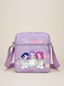 1pc  Kpop witch hunting group printed shoulder bag, women's crossbody bag, zipper closed letter cartoon print, fashionable and versatile, casual and simple, suitable for students, campus, school, travel, shopping, Fashionable Unique Bags