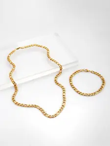 Men's Heavy Interlocking Chain Necklace Set, Durable Classic Modern Style, Ideal Gift for Men, Suitable for Casual & Formal Events, Modern Versatile Accessories