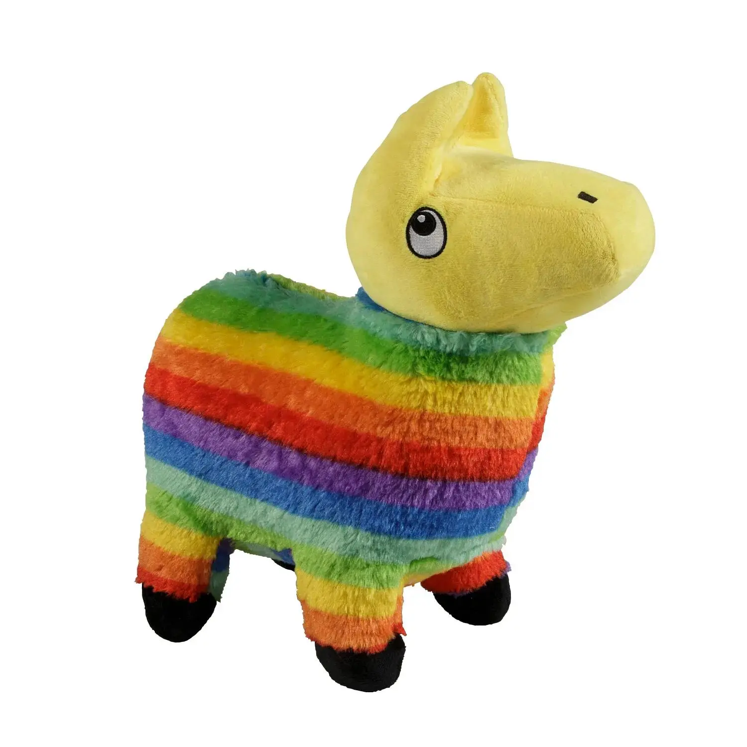 14.5" Multicolor Striped Look Stuffed Llama Toy - Plush Fabric Stuffed Animal, Cute Stuffies for Ages 4+, Mess-Free Hugs, Birthday & Festive Room Decor Gifts
