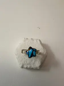 62 Spiny Oyster Arizona Turquoise Star Ring Sz 8