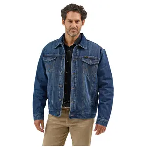 112368307 Wrangler Men's Retro Sherpa Lined Denim Jacket - Blue Shadow