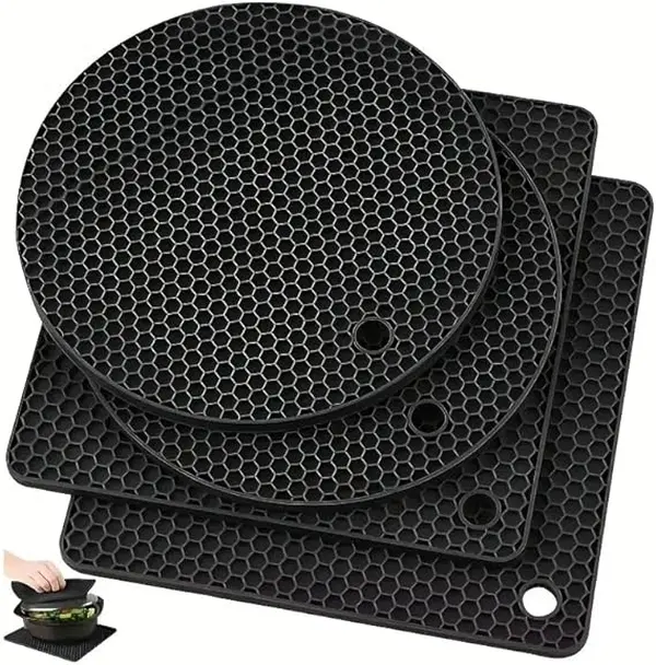 4pcs Multifunctional Silicone Insulation Mat & Placemat Set