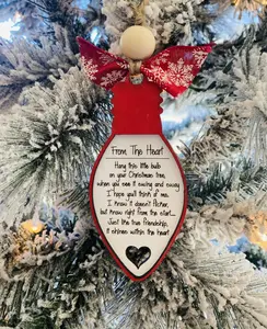 Handmade From the heart friendship ornament