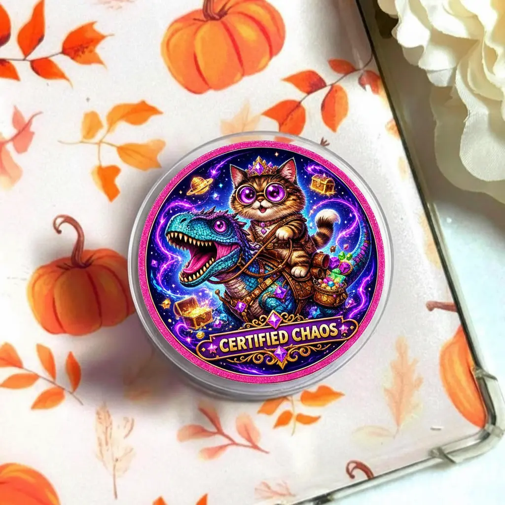 Certified Chaos Cat Phone Grip - Dungeon Inspired Magnetic Pop Socket & Kickstand