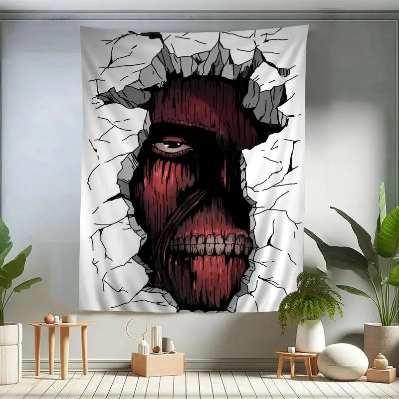 Attack on Titan Cartoon Tapestry Wall Hanging, Modern Cosplay Tapestry for Room Decor, Living Room Home Supplies Decoration, Living Room Decor