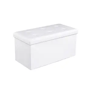 SONGMICS Space-Saving Storage Ottoman Bench