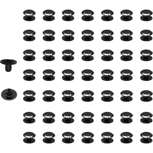 50pcs Chicago Screw M4x3mm Slotted Binding Screws for Rivet Book Binding Black