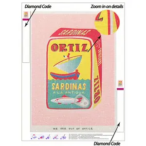 | 5D DIY Diamond Painting | Pink-Based Sardines Can Art 5D DIY Diamond Painting Kit. HD Diamond Dot Painting, Handmade Decorative Painting, Exercises For DIY Skills And Concentration. Gift Diamond Painting.
