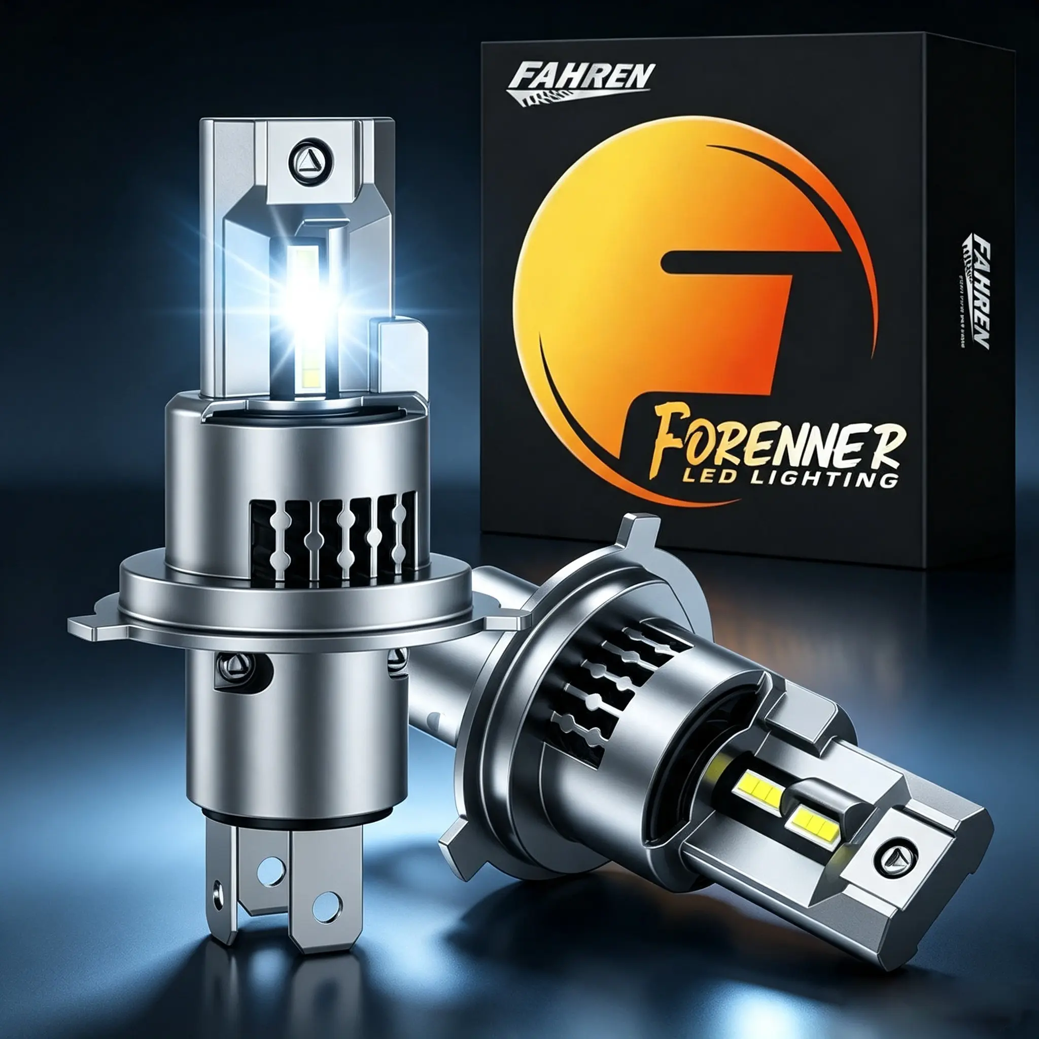 Fahren 9003/H4 LED Headlight Bulbs, 46000LM 10X Super Bright, Perfect Beam Pattern, HB2 High Low Beam LED Fog Light Bulbs, Plug and Play