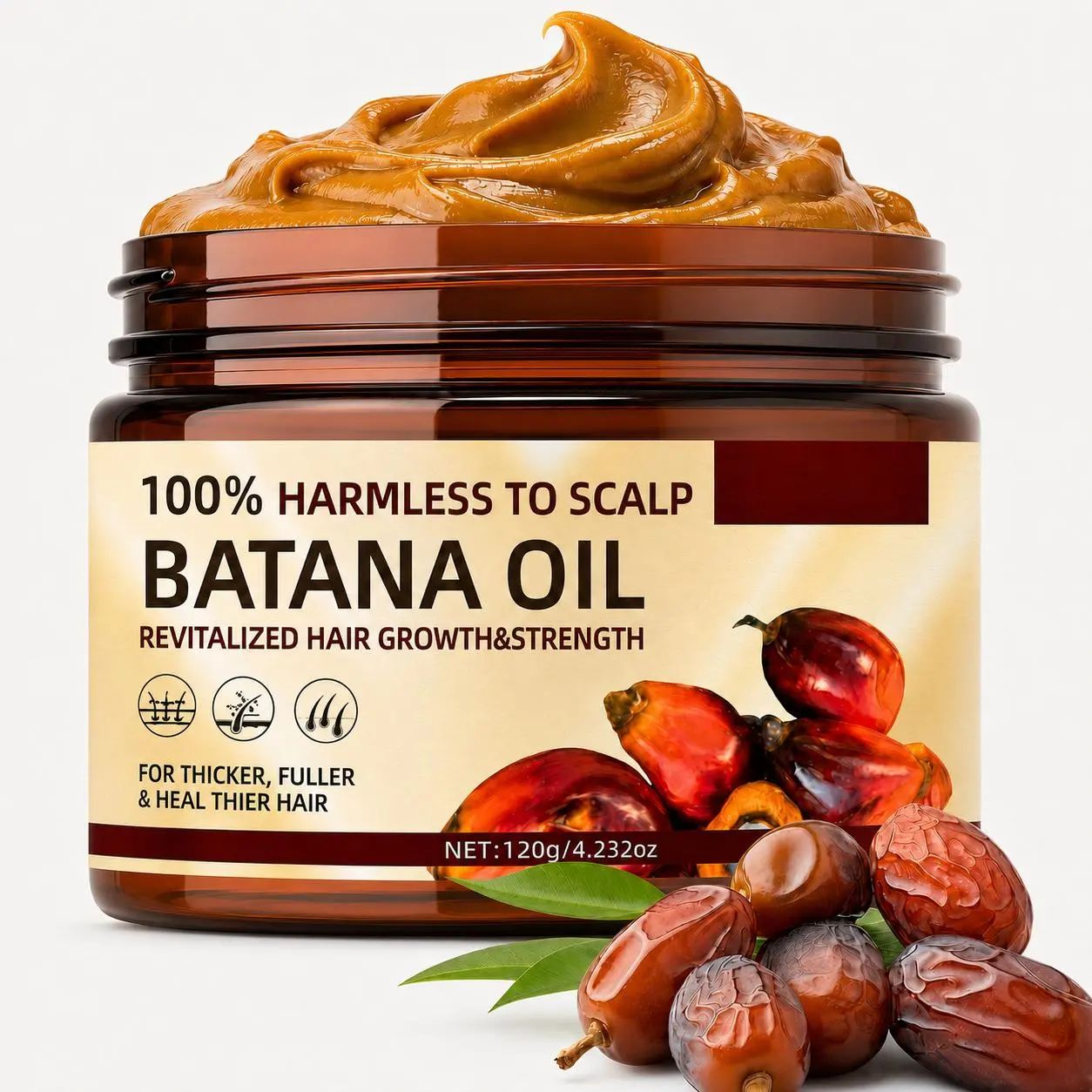 Pure Organic Batana Oil (Dr. Sebi Inspired) for Hair Growth - Thicker & Fuller Hair with Coffee Extract & Rosemary, Nourishing Hair Serum, 4.23oz mothersdaygift Summer Vibes