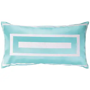 Peaking Handicraft Blue Hotel Monaco Embroidered Decorative Pillow