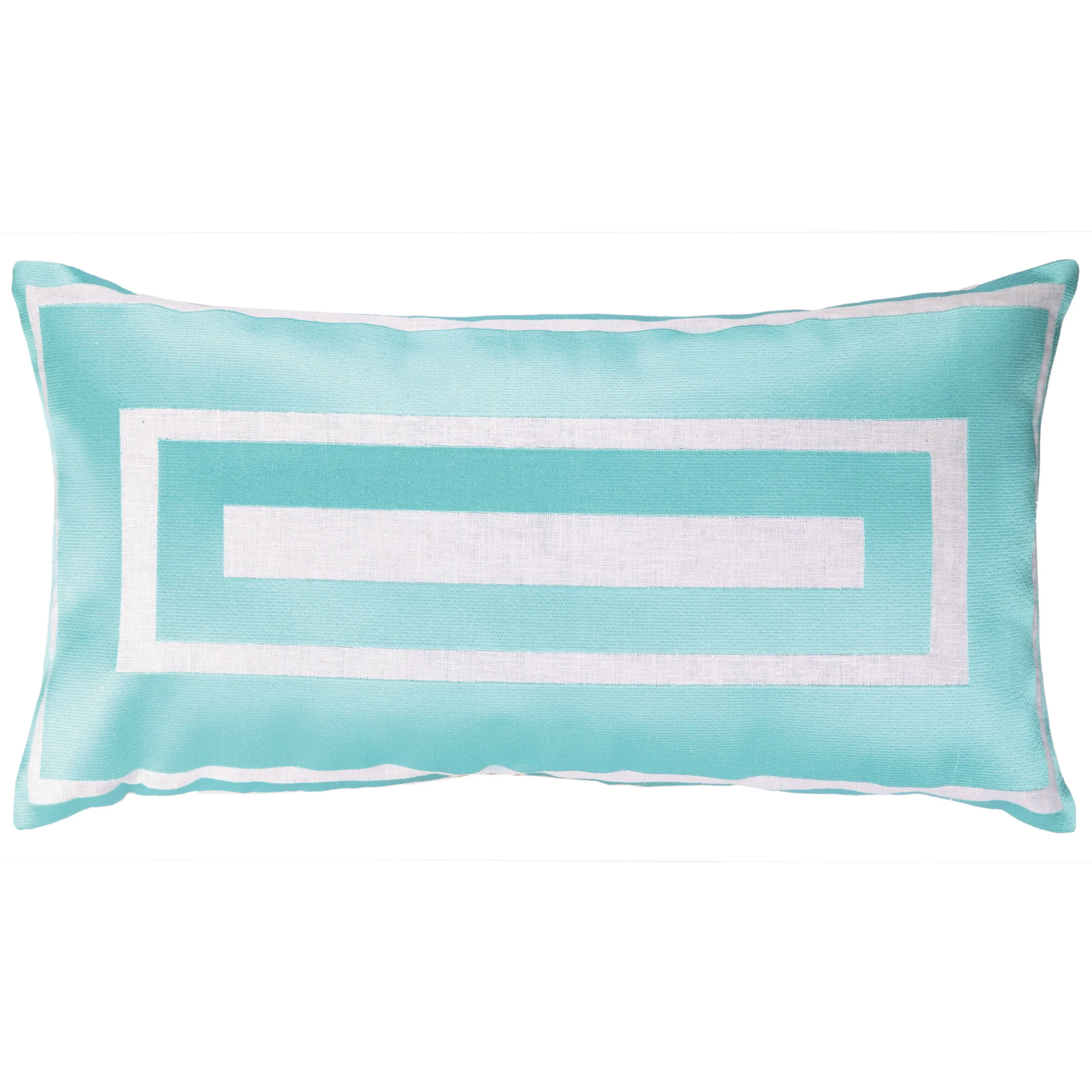 Peaking Handicraft Blue Hotel Monaco Embroidered Decorative Pillow