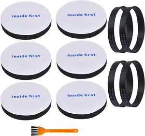 6 Pack E0202  Filters & 4 Pack E0205 Vacuum Belts Compatible with Eureka NEU182A, NEU182B, NEU280, NEU180, NEU181, NEU188, NEU202 Powerspeed Bagless Upright Vacuum Cleaner, Part E0202