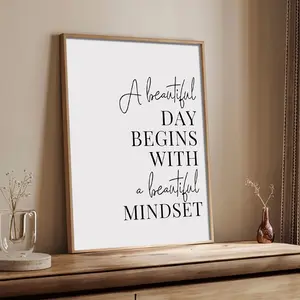 1pc Framed Inspirational Wall Art for Women, Motivational Office Decor, Modern Minimalist Quotes for Female Empowerment
