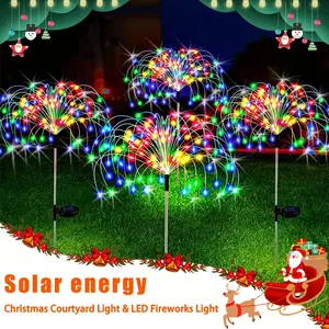 LED Solar Firework Lights Outdoor Waterproof Solar Garden Fairy Lamp For Lawn Pathway Patio Yard Party Christmas Decoration