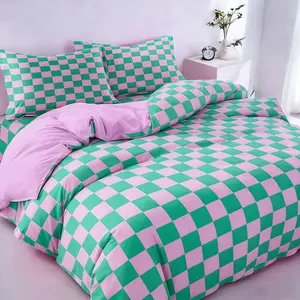 Checkerboard Pattern Bedding Set, 3 Counts/set Including 1 Duvet Cover & 2 Pillowcase without Filler, Soft Comfortable Bedding Set for Home Bedroom, Modern Bedding Set