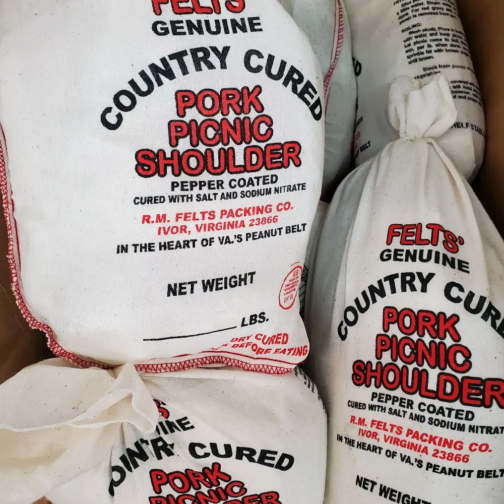 Felt's Genuine Country-Cured Pork Picnic Shoulder Hams, 6lb & Up Processed Meat