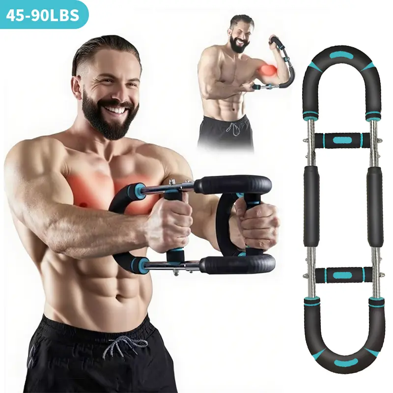 OVER SELF Twister Arm Trainer Twister Exerciser Chest press 45-90lb Adjustable Strengthen Arm and Shoulder Muscle Training Men's Fitness Trainer Detachable Portable Gym equipment for Home Workout Equipment
