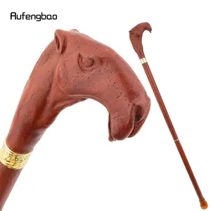 Brown Red Camel Wooden Fashion Stick Decorative Vampire Cospaly Party Wood Walking Cane Halloween Mace Wand Crosier 94cm