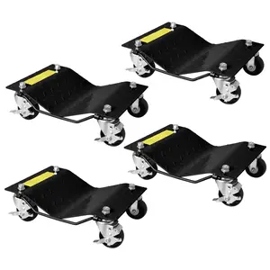Car Dolly Set of 4, 6000LBS Heavy Duty Wheel Dolly Set - Vehicle Dollies for Mechanics with Locking 360° Casters, Perfect as Car Moving Dolly & Garage Storage Dollies
