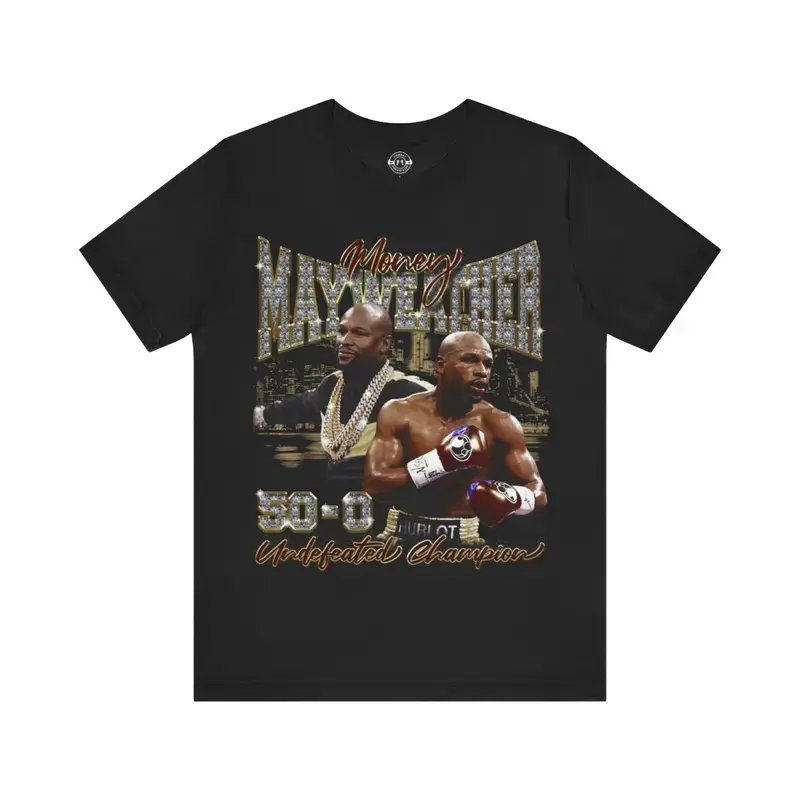 Floyd Mayweather Money Boxing Vintage 90s Retro Graphic Collage T-Shirt