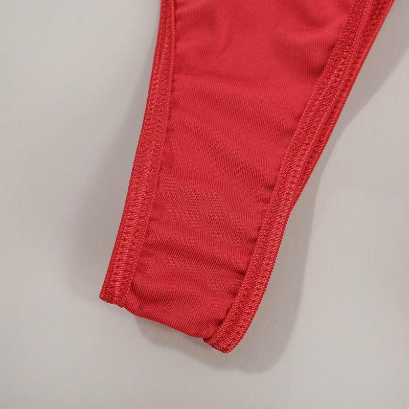 New Sexy Underwire Lingerie Set: Bikini with Bow Details and Cut-out Design